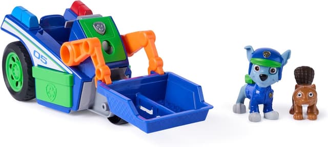 Detalle 2 de Paw Patrol La Pat’ Patrouille Rocky Mission Détectives : véhicule figurine Search & Rescue