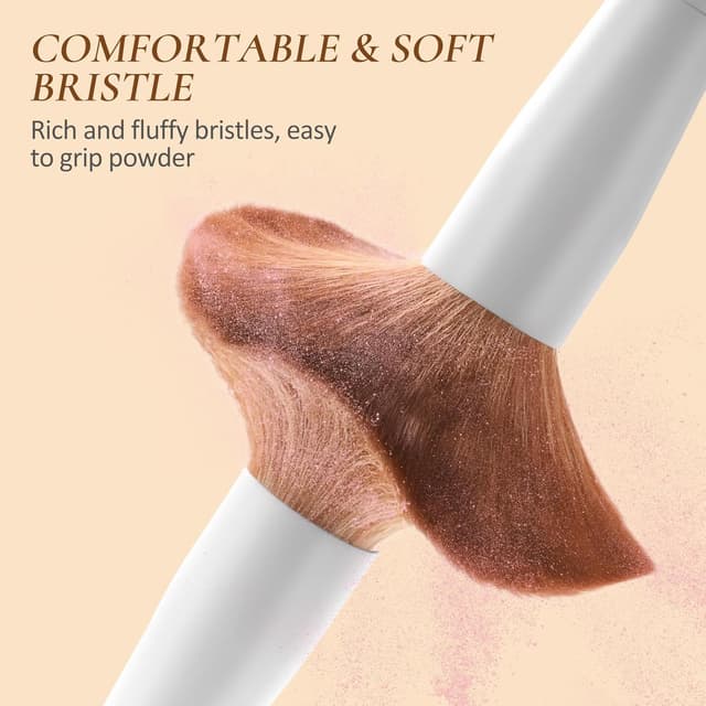 Detalle de LUXBRU 20-Piece Makeup Brush Set with Case: Foundation, Powder, Eyes, Brows & More