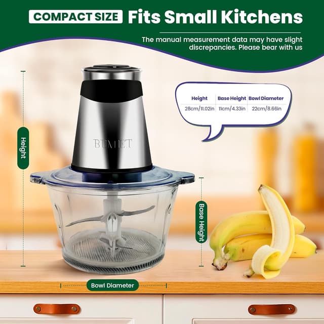 Thumbnail 1 de BUMET Electric food processor 500W with 8cup bowls 🍽