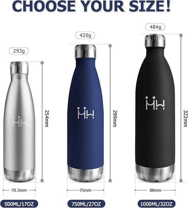 Detalle 2 de Botella Térmica 750 ml acero inoxidable, a prueba de fugas 🚰