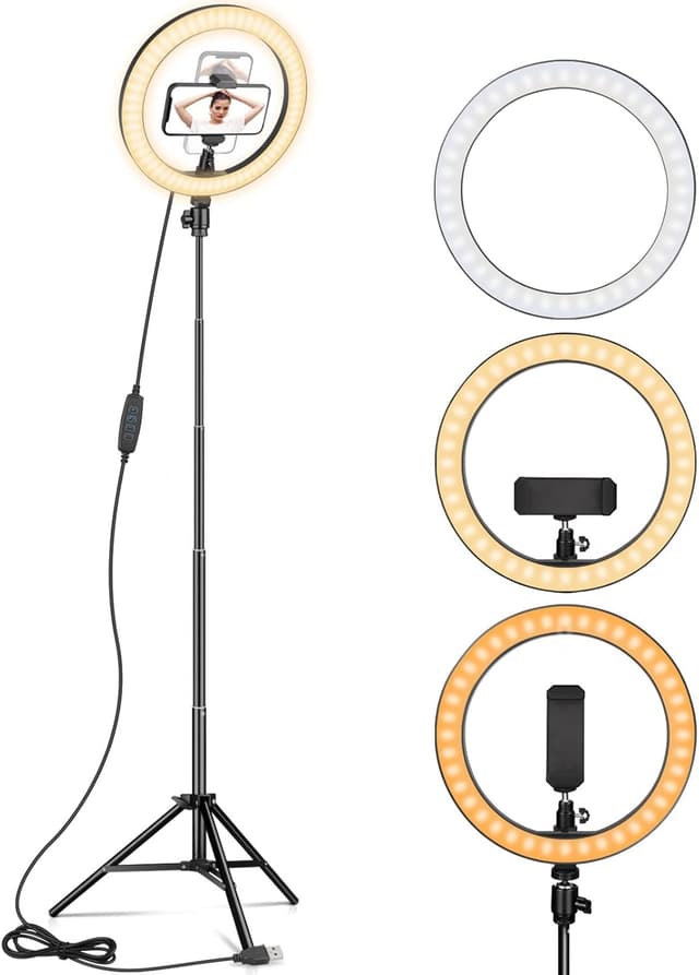 Detalle de Ring Light 10" 67" Tripod for Streaming