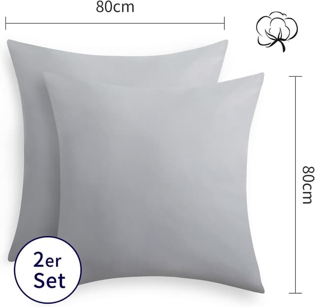Thumbnail 5 de Aisbo Kissenbezug 80x80 Baumwolle 2er Set
