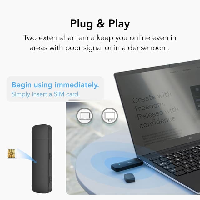Detalle 2 de TCL Linkkey IK41 Portable 4G LTE USB Dongle (up to 150Mbps) for plug-and-play internet