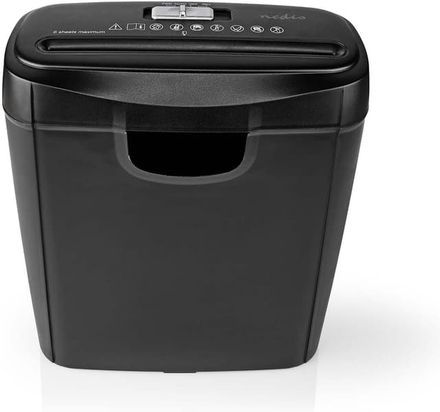 Detalle de Distruggi documenti Nedis da 6 fogli A4 (10 l) Standard DIN 2-190 W, nero