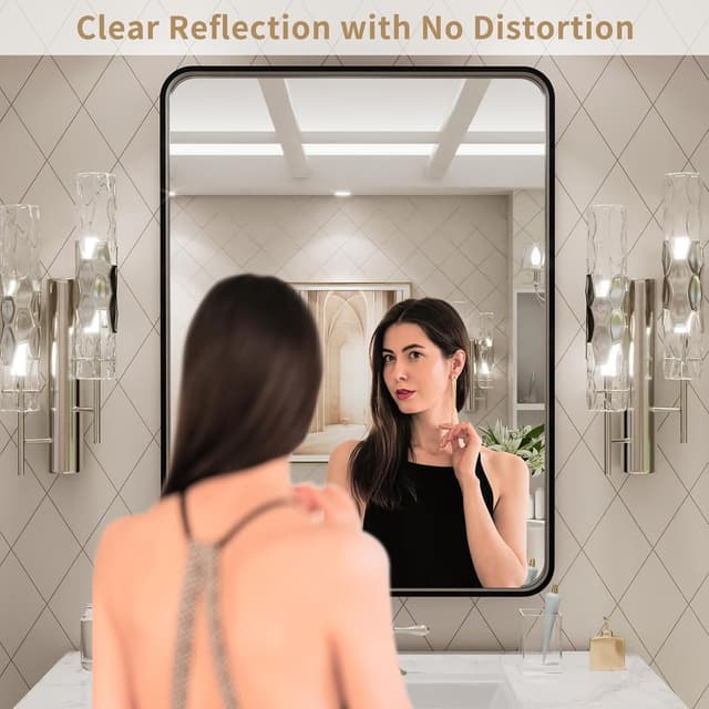 Thumbnail 1 de LOAAO 24x32 Bathroom Mirror Matte Black Frame