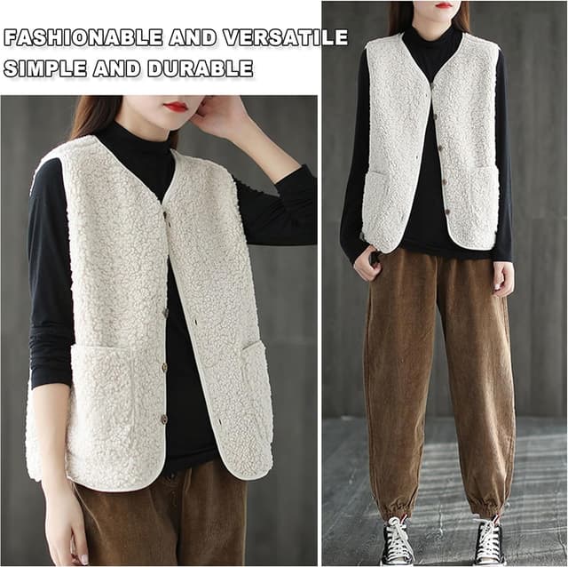 Thumbnail 5 de beifon Teddy Fleece Weste Damen S/M