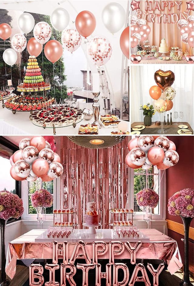 Detalle 2 de AIBEE 56pcs Party Decorations Rose Gold set