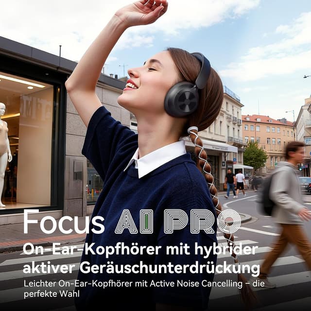 Detalle 2 de OneOdio Focus A1 Pro Bluetooth On-Ear-Kopfhörer mit Hybrid-ANC, 70 Std. Akku und Bluetooth 6.0