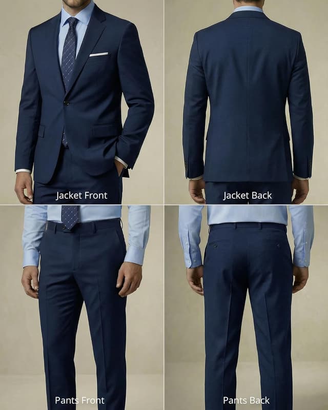 Thumbnail 2 de YND Men’s 2-Piece Slim Fit Suit Set (One-Button Jacket + Pants) with Matching Tie