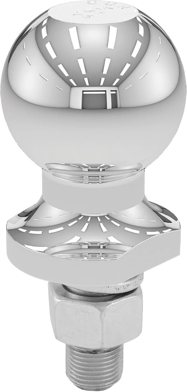 Detalle de CURT 40097 Chrome ATV/UTV/Lawn Tractor Hitch Ball (2,000 lbs, 2-Inch Ball, 5/8 x 1-3/4 Shank)