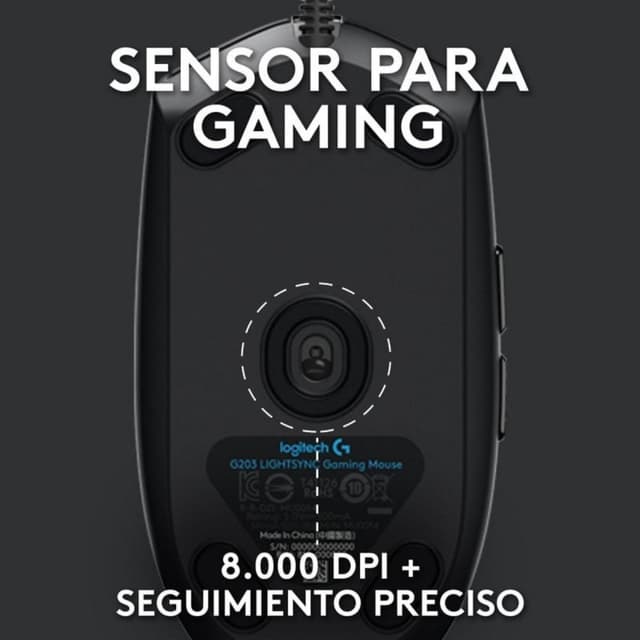 Detalle 2 de Logitech G G102 LightSync ratón gaming 8.000 DPI negro