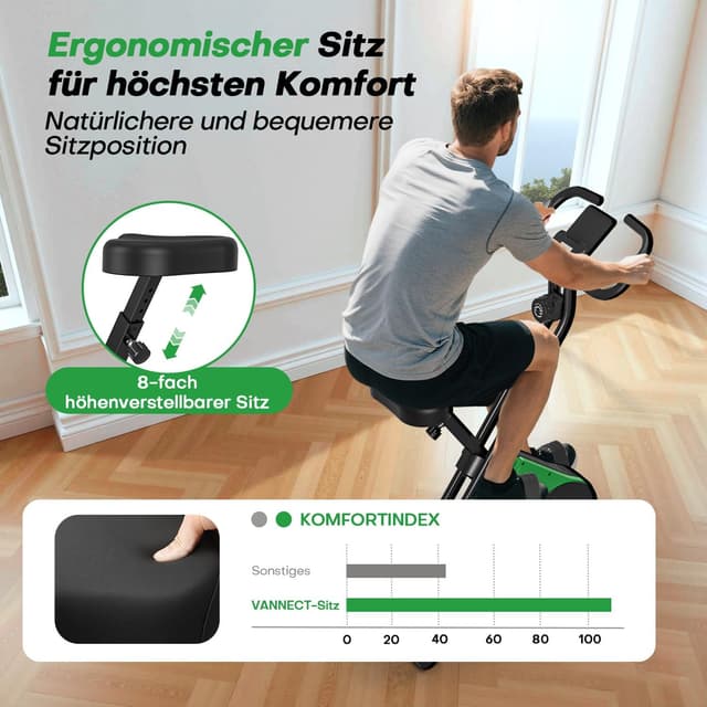 Thumbnail 5 de VANNECT Heimtrainer Fahrrad Klappbar mit 16 Stufen Magnetwiderstand