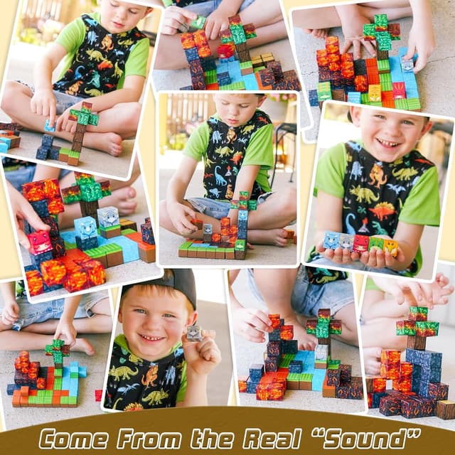 Thumbnail 3 de Dinosaur Magnetic Blocks Volcano Edition