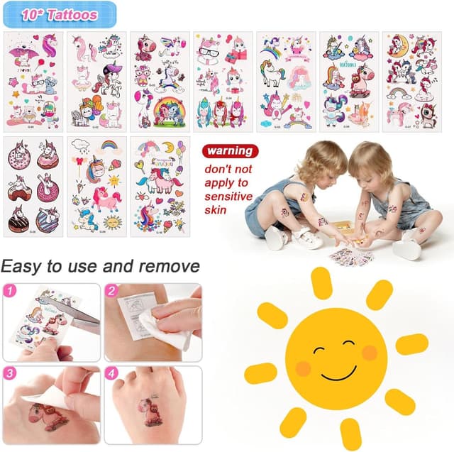 Detalle de Kareeran Einhorn Party Mitgebsel-Set für Kindergeburtstag (für 3–12 Jahre) – Einhorn-Geschenke zum Befüllen