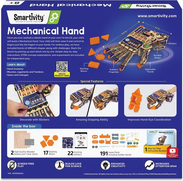 Thumbnail 6 de Smartivity DIY Robotic Mechanical Hand STEM Toy for Kids 8-14