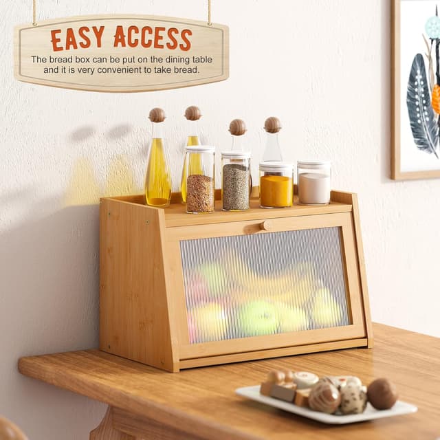 Detalle 2 de GHWIE Large Bread Box with Acrylic Door