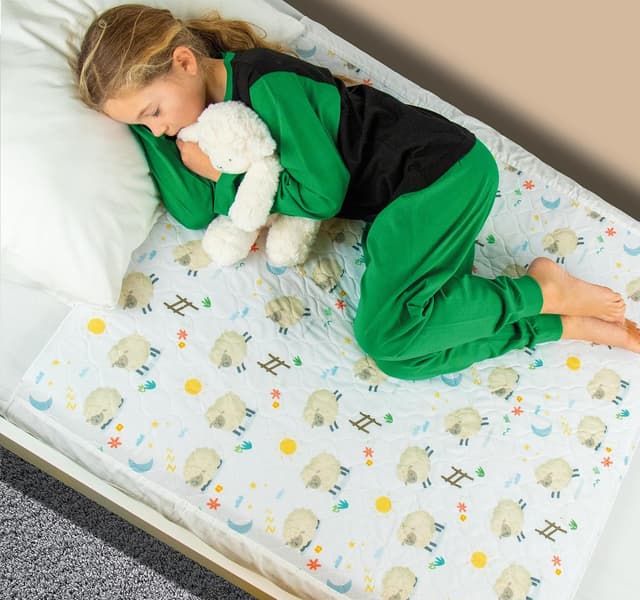 Detalle de Bedwetz waschbare Kinder-Matratzenauflage mit wasserdichtem Schutz (5-lagig, seitliche Umschläge)