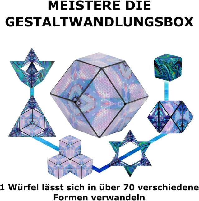 Detalle de Shashibo Formwechsel-Box „Mystic Ocean“ – Magnetischer Zappelwürfel mit 36 Seltenerdmagneten und über 100 Formen