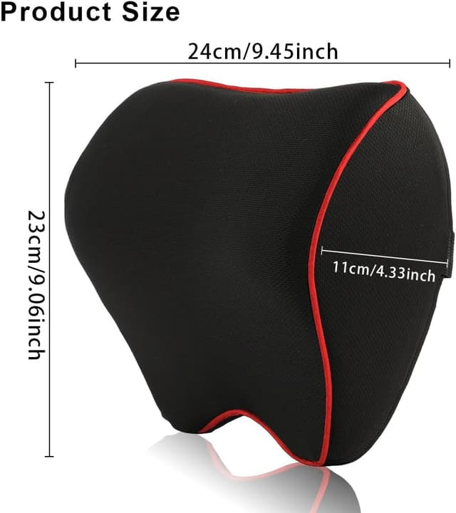 Thumbnail 1 de Alaoo Cuscino Poggiatesta Auto con memory foam, traspirante e regolabile (1 pezzo, finiture rosse)