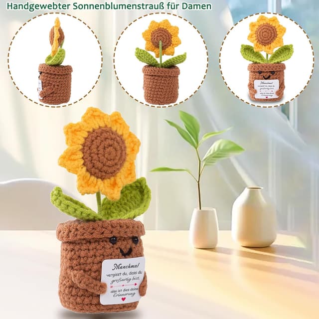 Thumbnail 2 de Aruigu Gestrickte Sonnenblume Geschenk 6 x 14 cm