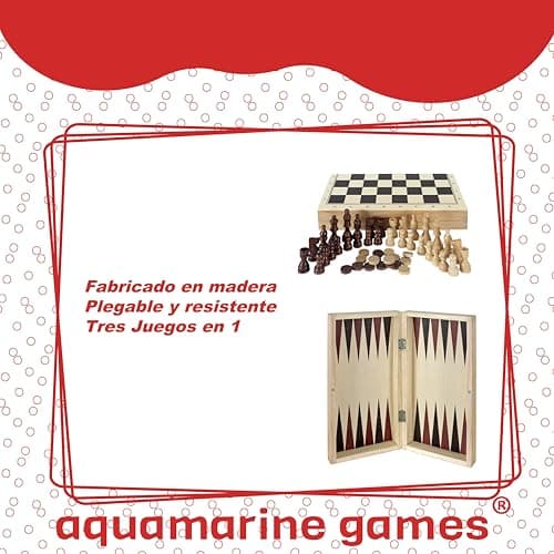 Detalle 2 de Aquamarine Games CP1070 ajedrez y backgammon 🎲