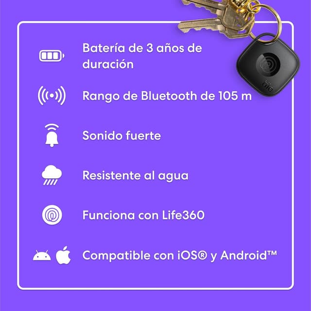 Thumbnail 5 de Tile by Life360 Mate 2024🗝️ - Localizador de Llaves y Objetos
