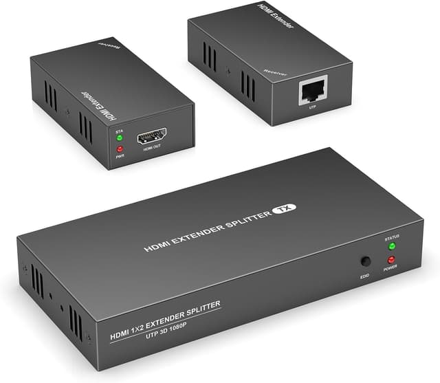 Detalle de HDMI Extender Splitter 1x2 Kit (1 Transmitter + 2 Receivers) for 1080P@60Hz, 3D, up to 165ft over Cat6/Cat7