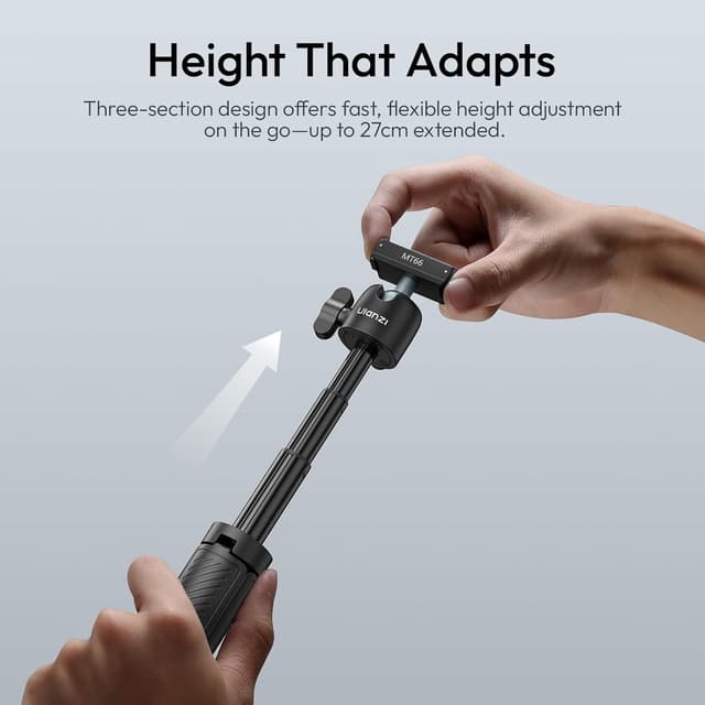 Detalle de ULANZI MT66 kleines Action-Kamera-Stativ für DJI Osmo Action (inkl. magnetischem Schnellwechsel-Adapter) – kompakt, Clip & Stativ-Modi