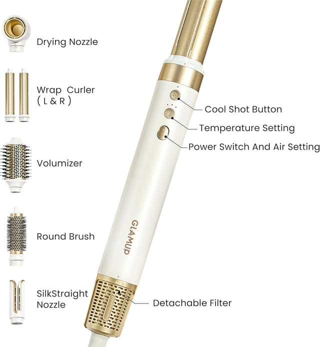 Detalle 2 de GLAMUP 6 in 1 Hot Air Styler 1400W