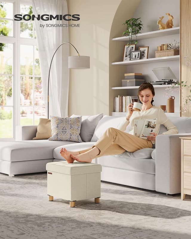 Detalle 2 de SONGMICS Puff Almacenaje 32 x 40 cm