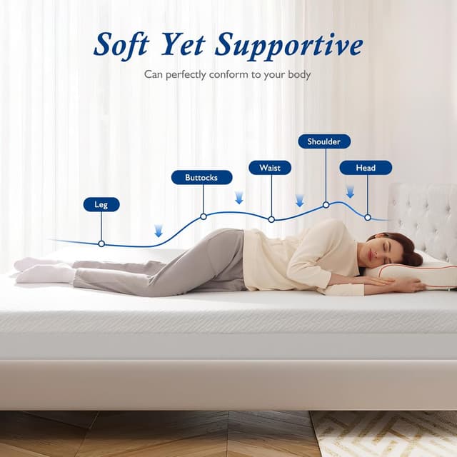 Thumbnail 5 de DOPEDIO Memory Foam Topper 150x200cm mattress