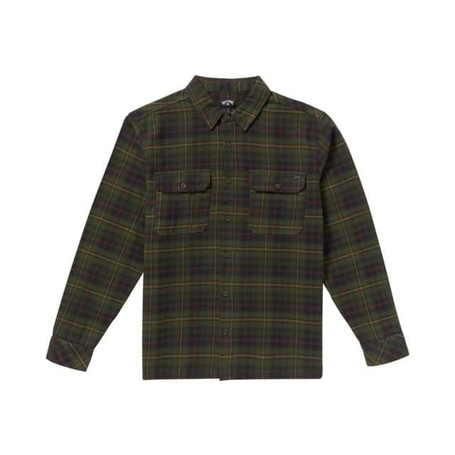 Detalle de Billabong Offshore: camisa de franela de hombre 100% algodón con bolsillos dobles