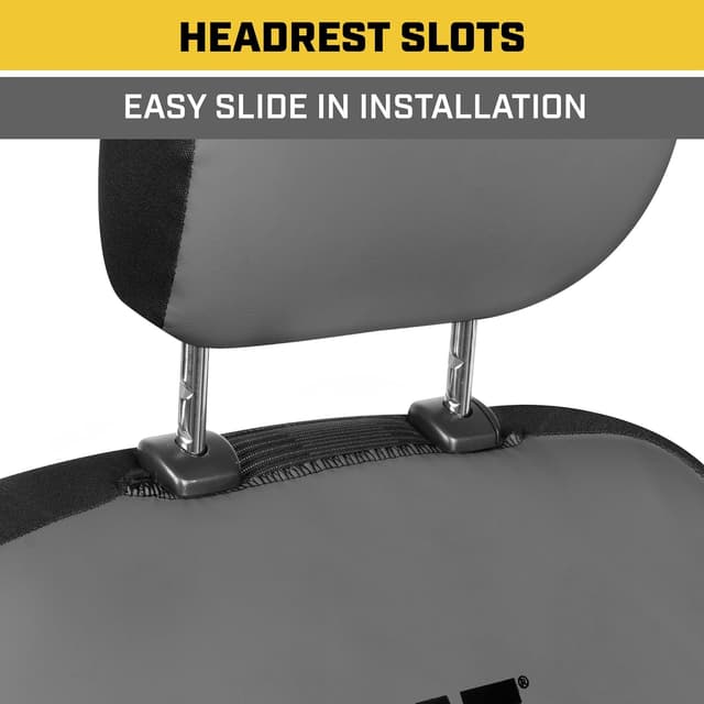 Detalle 2 de Cat FlexHybrid Car Seat Covers (Gray) — PU Leather + 3D Mesh for Front Seats Only