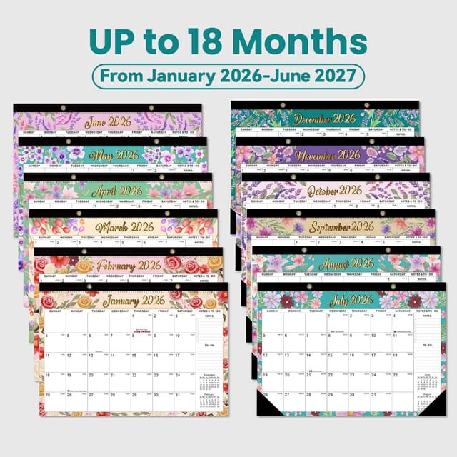 Detalle 2 de Donfulfip calendario de pared 18 meses 📆