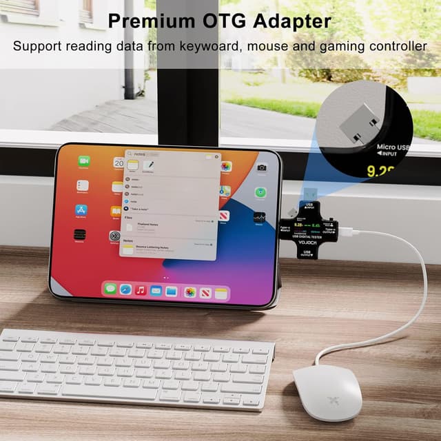 Detalle de USB Tester Messgerät 2-in-1 USB C Strommessgerät 0-8A