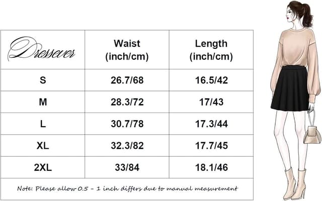 Thumbnail 4 de Dressever Damen Basic Minirock A‑Linie 90% Polyester