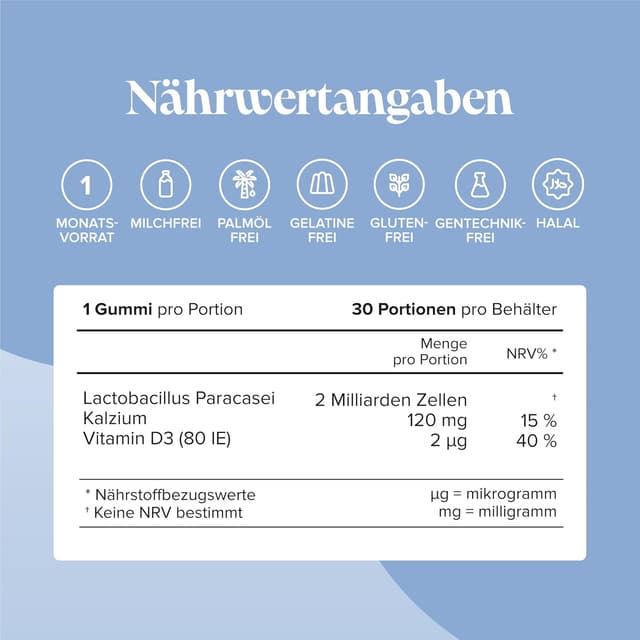 Detalle de Novomins Probiotika für Kinder – Lactobacillus-Gummibärchen mit Calcium & Vitamin D (30 Stück)