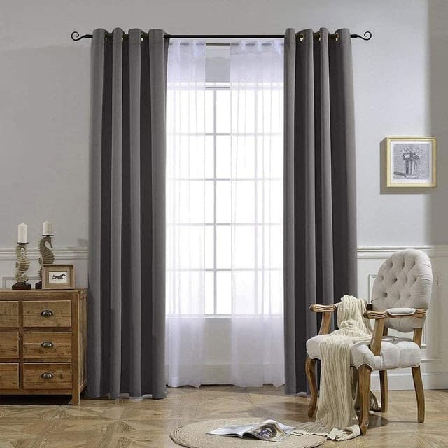 Thumbnail 6 de NICETOWN Gray Blackout Curtains 84 inches 🪟