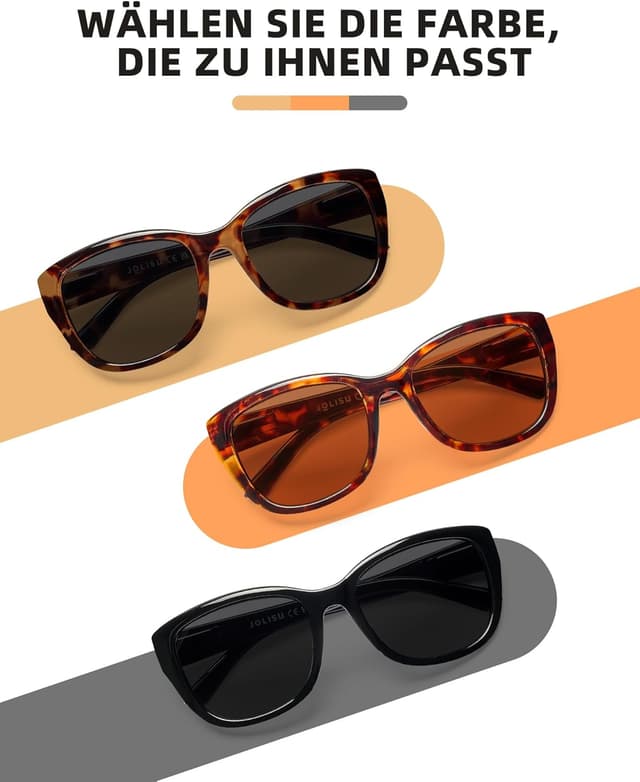 Detalle de JOLISU 3er-Pack Lesesonnenbrillen mit UV400-Schutz – integrierte Sonnenlesebrille für draußen