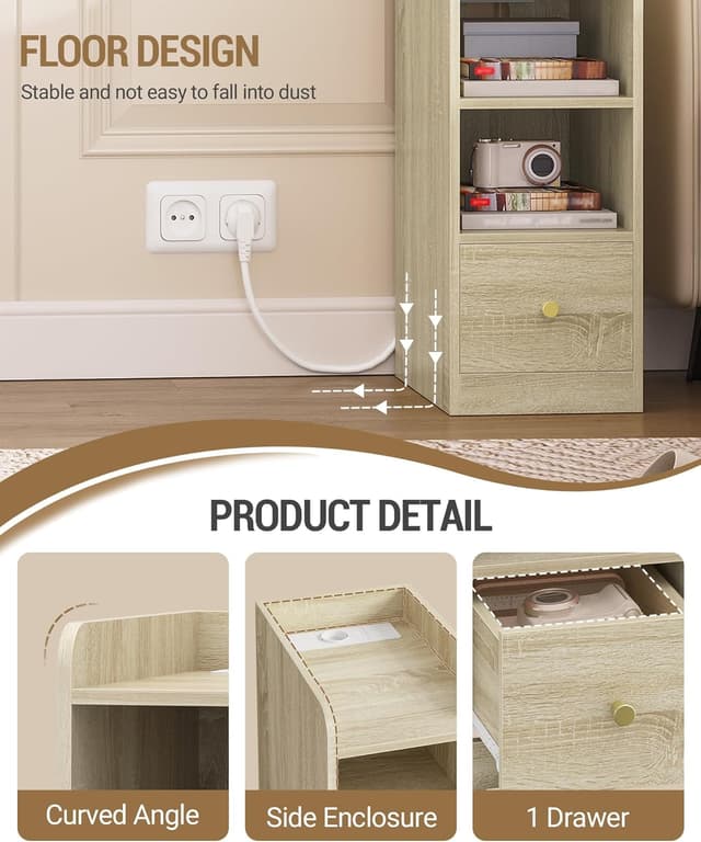 Thumbnail 4 de Hzuaneri Comodino Set di 2 con ricarica USB C