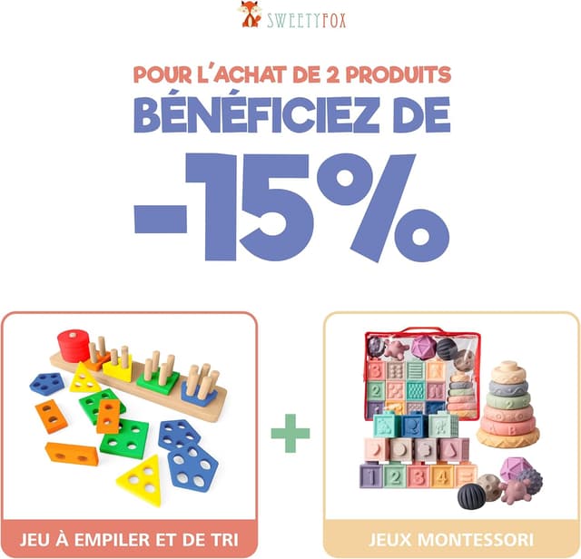 Thumbnail 6 de Sweety Fox Jeux Montessori 20 pièces pour 1 an