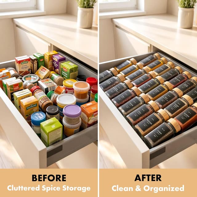 Thumbnail 5 de EDELHAUS Square Spice Jars 4oz, 24-pack 🧂