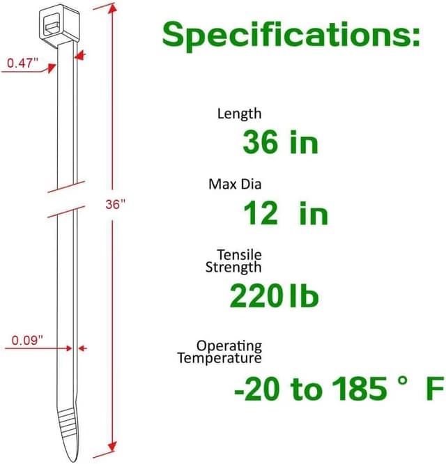 Detalle 2 de SHOWY SKY Cable Ties 12 mm x 920 mm