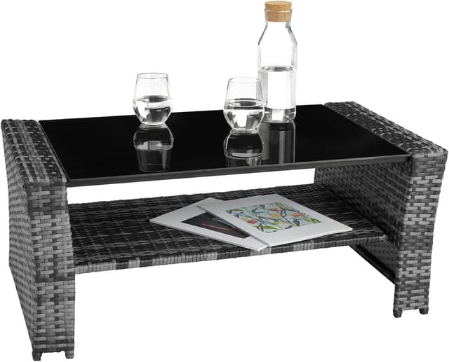 Thumbnail 3 de tectake Conjunto jardín ratán 4 plazas