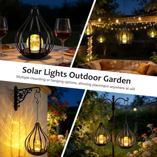 Detalle 1 de KagoLing solar garden lanterns 2 pack