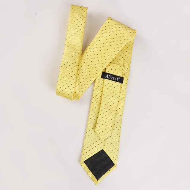 Detalle de Alizeal Men’s Polka Dot Necktie and Hanky Set for Business Formal