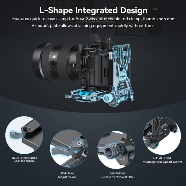 Thumbnail 3 de SMALLRIG 4063B Plaque V‑Mount compacte 36,5 mm