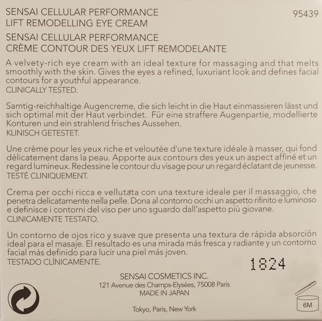 Detalle de Kanebo Sensai Cellular Performance Eye Cream 15 ml