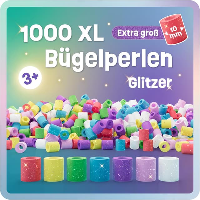 Detalle 2 de Smowo® Glitzer Bügelperlen 1000 Stück 🎨