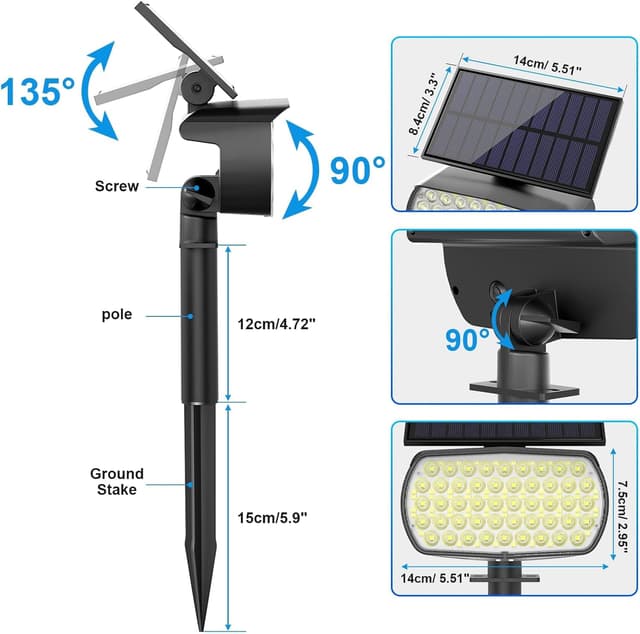 Detalle 2 de Solar garden lights 108 LED, 800 lm